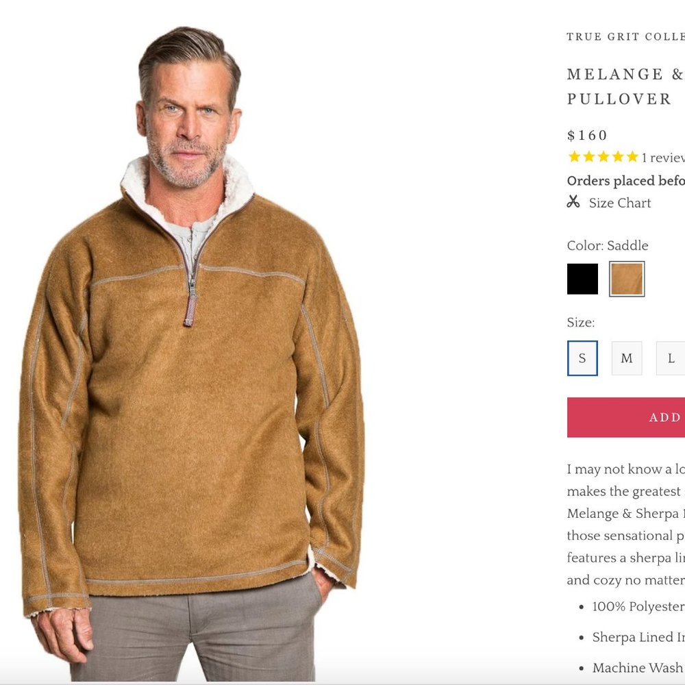 True Grit Sherpa Pullover New without tags
